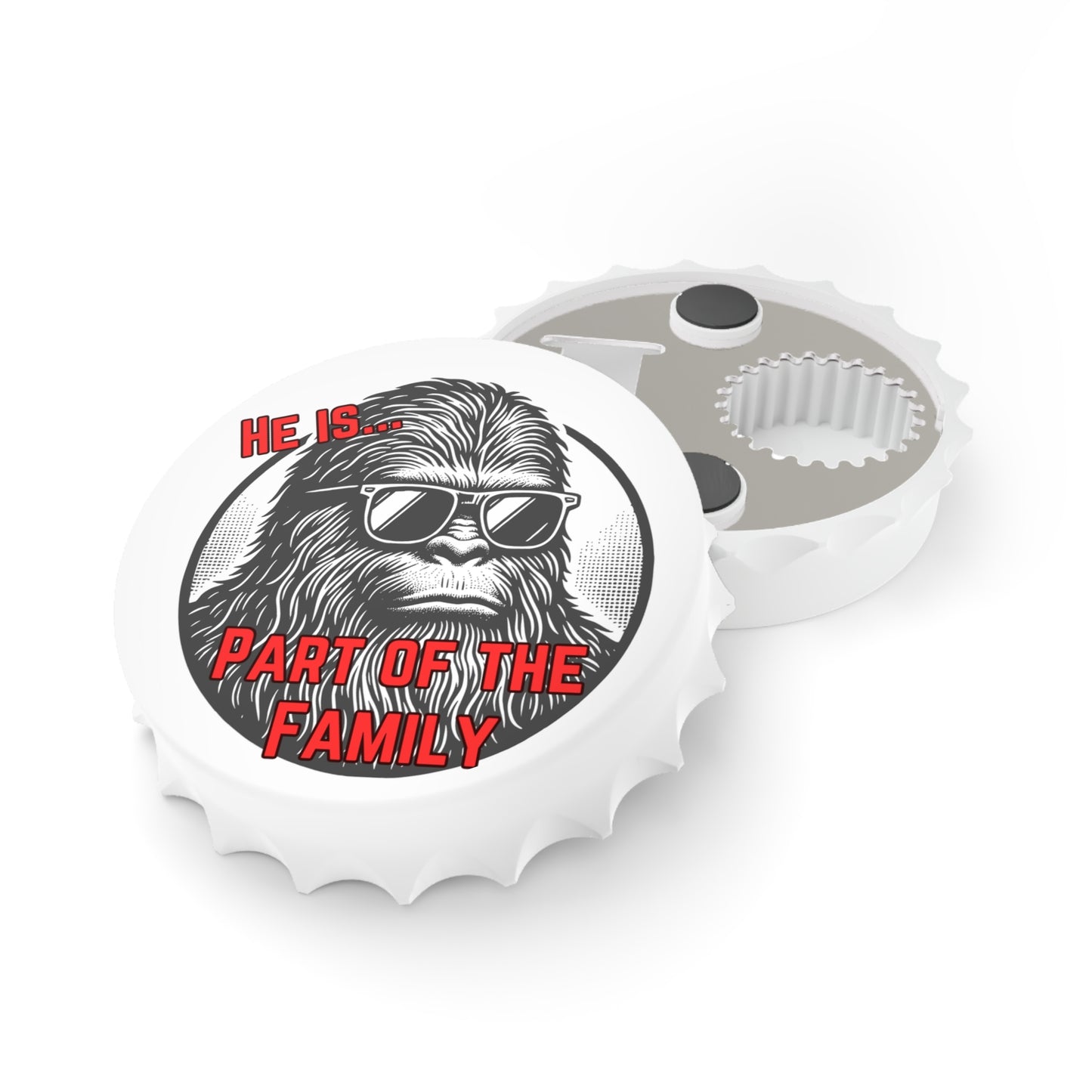 Sasquatch Bottle Opener - 'He is... Part of the Family' - Fun & Unique Kitchen Gadget